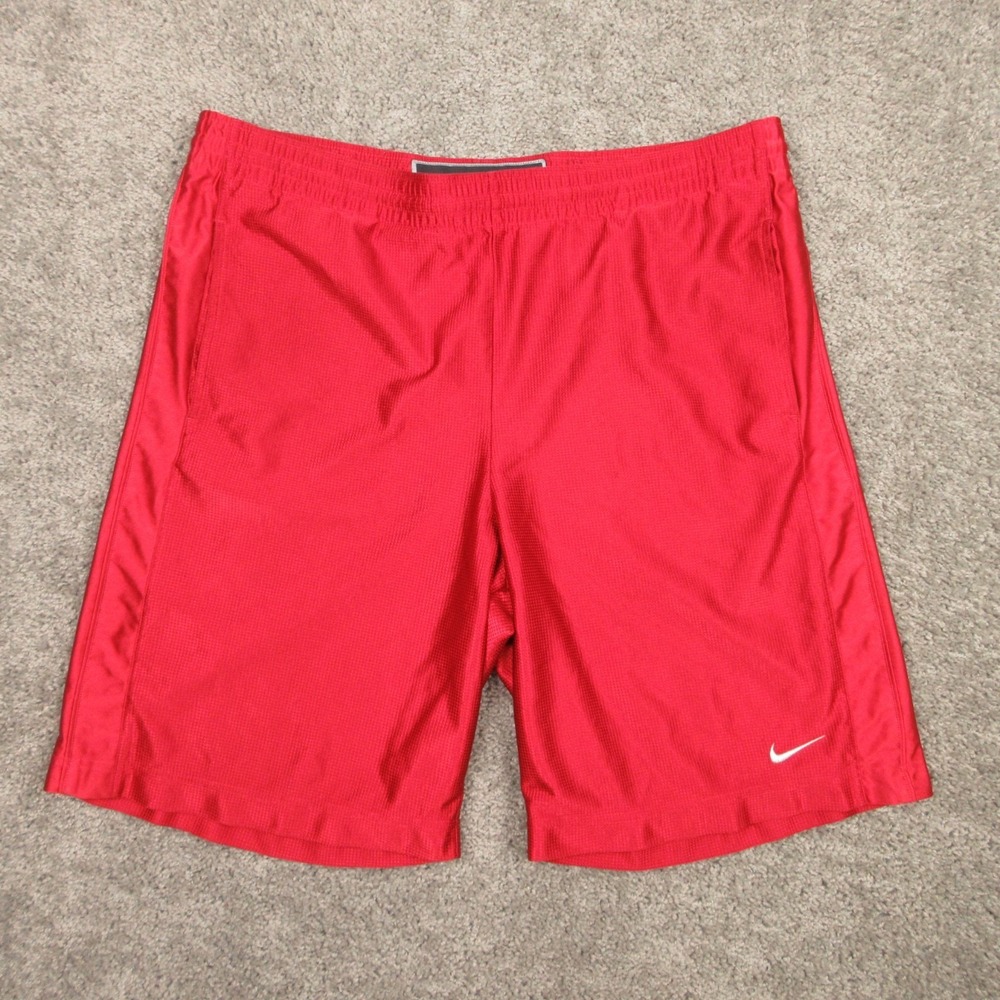 Vintage Nike Shorts Mens Large Red Dazzle Shimmer Basketball Baggy‎ Y2K Athletic